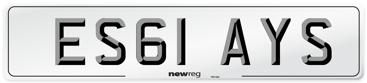 ES61 AYS Number Plate from New Reg